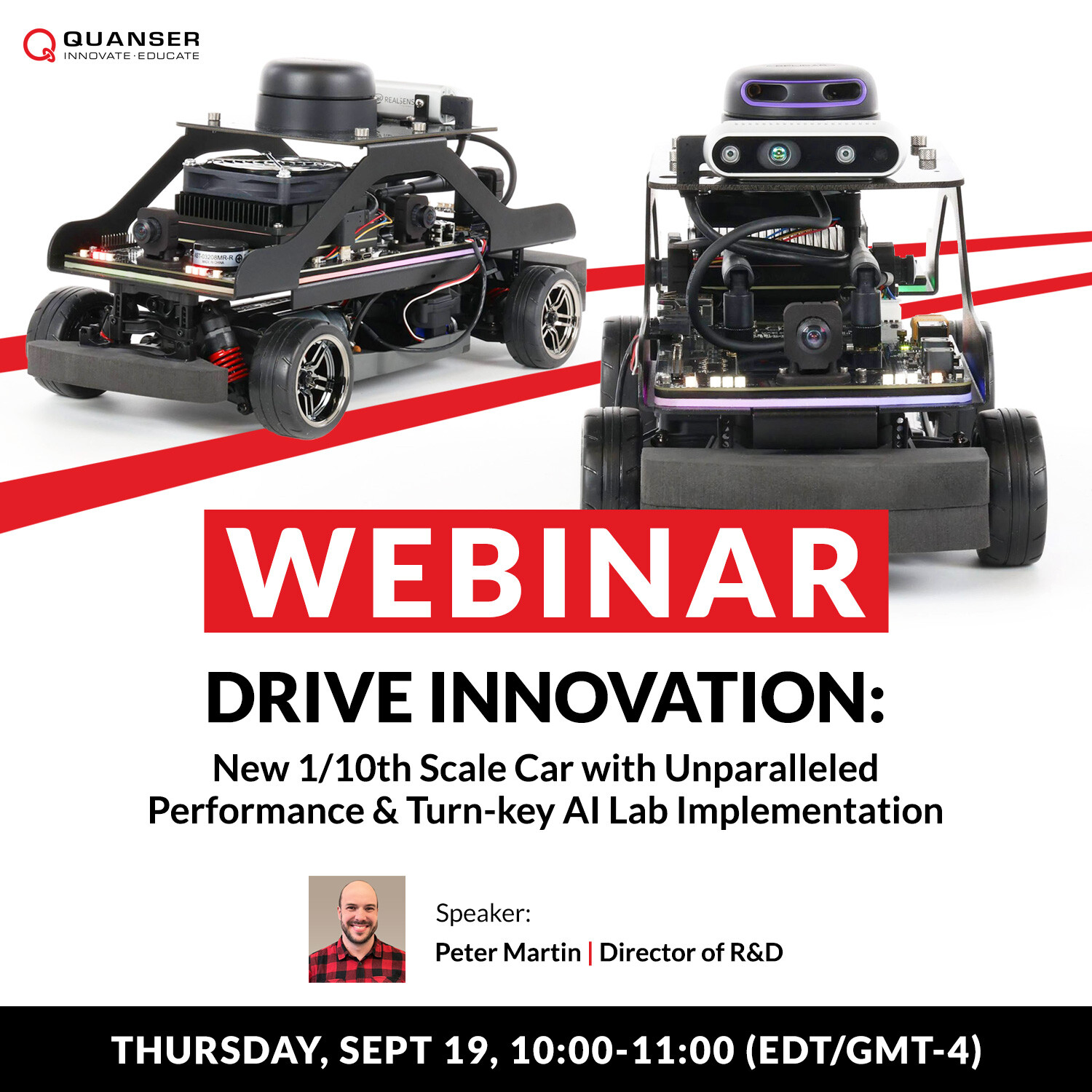 Webinar: 【新製品--Qcar 2--】 Drive innovation 比類なき性能を備えた新しい1/10スケールカーとターンキーAIラボの実装のサムネイル