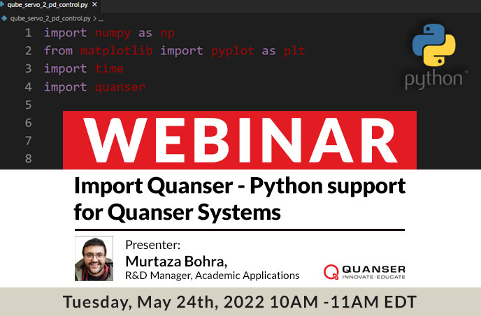 Webinar:Import Quanser - Quanser SystemsをPythonでサポートのサムネイル